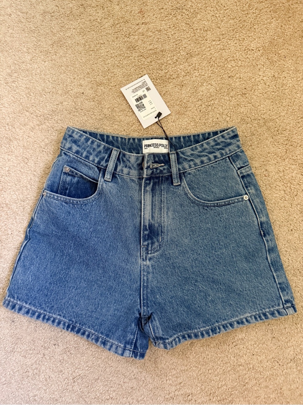 Princess Polly High-Rise Classic Denim Shorts - Light Blue